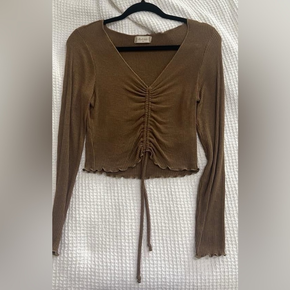 Altar'd State Brown Blouse Chic Top